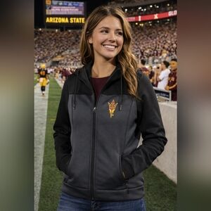 Antigua Gray & Black Arizona State Sun Devils Hoodie M, Womens